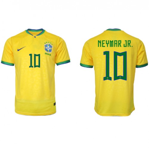 Brasilien Neymar Jr #10 Hjemmebanetrøje VM 2022 Kort ærmer